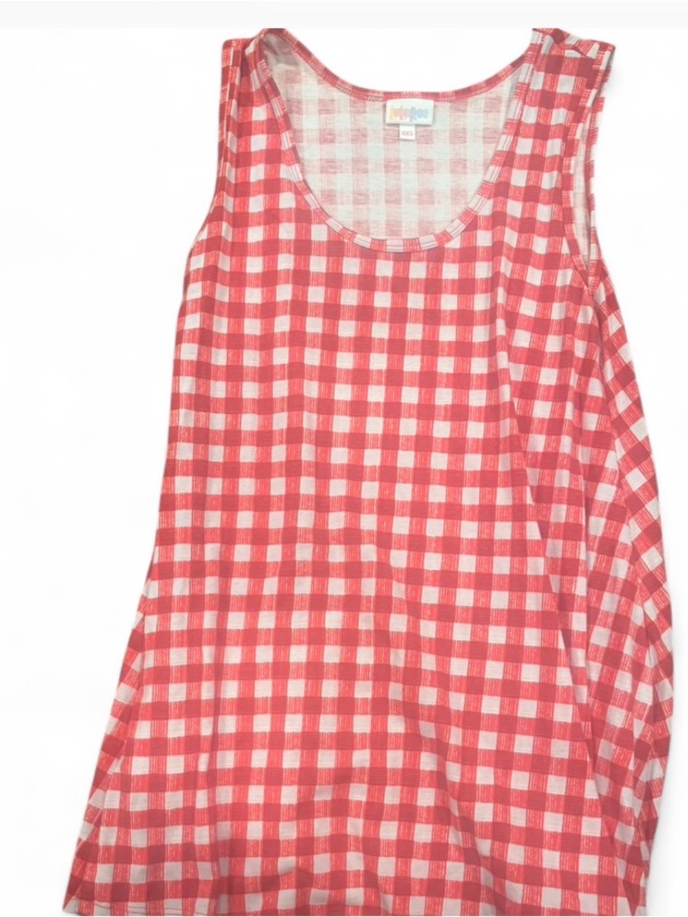 Lularoe Perfect Red Gingham Tank Top Flowy XXS - Women's Sleeveless Top